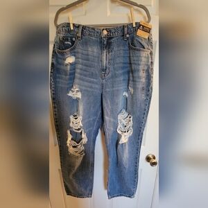 Women's Distressed Blue Jeans